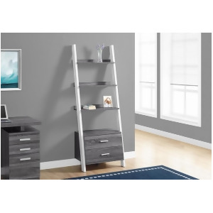 Monarch Specialties 2756 69 Inch Bookcase w/2 Storage Drawer in Grey White - All