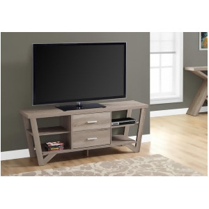 Monarch Specialties 2761 Tv Stand w/2 Storage Drawers in Dark Taupe - All
