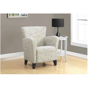Monarch Specialties 8013 Accent Chair in Earth Tone Graphic Pattern Fabric - All