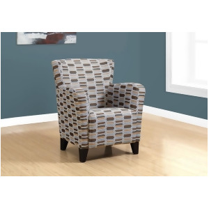 Monarch Specialties 8029 Accent Chair in Earth Tone Geometric Fabric - All