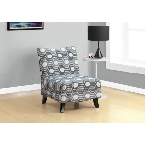 Monarch Specialties 8048 Accent Chair in Grey Geometric Fabric - All