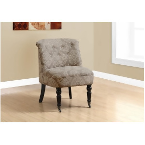 Monarch Specialties 8171 Accent Chair in Traditional Style Taupe Snowflake Fabri - All