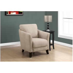 Monarch Specialties 8180 Accent Chair in Light Taupe Microfiber Fabric - All