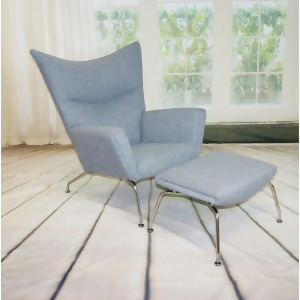 Mod Made Classic Lounge Chair In Grey With Ottoman - All