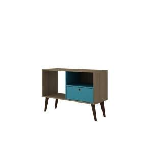 Manhattan Comfort Bromma 35 Inch Tv Stand w/1 Drawer 2 Shelves in Oak Aqua - All