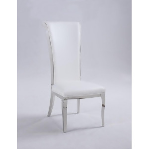 Chintaly Mackenzie Tall Rolled Back Chair in White Set of 2 - All