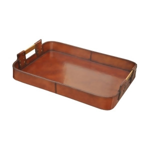 Guild Master 8819-020 Large Leather Tray w/Brass Handles - All