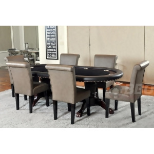 Bbo Poker The Rockwell 7 Piece Poker Table Set w/ 6 Lounge Chair - All