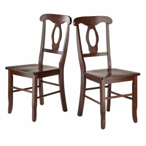 Winsome Wood Renaissance Key Hole Back Chair in Walnut Set of 2 - All