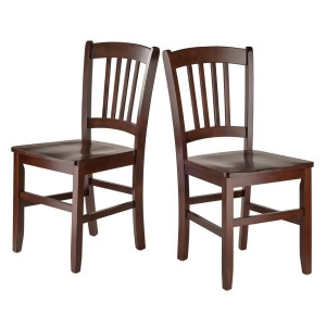 Winsome Wood Madison Slat Back Dining Chair in Walnut Set of 2 - All