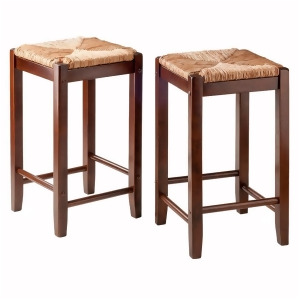 Winsome Wood Kaden 24 Inch Counter Stool Rush Seat in Walnut Set of 2 - All