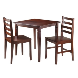 Winsome Wood Kingsgate 3 Piece Dinning Table w/2 Hamilton Ladder Back Chairs in - All