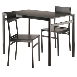Winsome Wood Milton 3 Piece Set Dining Table w/ Chairs in Black Antique Bronze - All