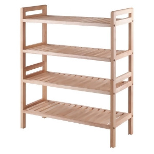 Winsome Wood Mercury 2 Piece Stackable Shoe Rack Set in Natural - All