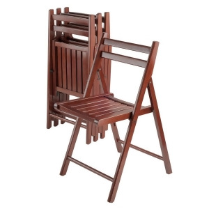 Winsome Wood Robin 4 Piece Folding Chair Set in Walnut - All