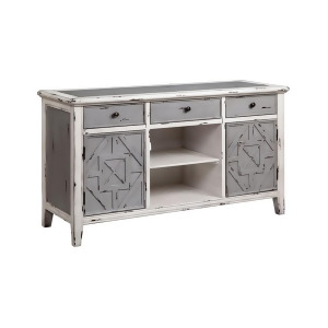 Stein World Gianote Media Console in Hand-Painted Gray White - All
