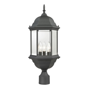 Thomas Spring Lake 3 Light Outdoor Post Lamp In Matte Textured Black - All