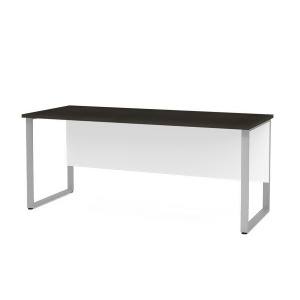 Bestar Pro-Concept Plus Table w/Rectangular Metal Legs in White Deep Grey - All