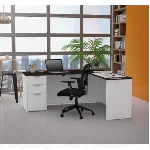 Bestar Pro-Concept Plus L-Desk in White Deep Grey - All
