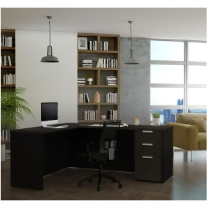 Bestar Pro-Concept Plus L-Desk in Deep Grey Black - All