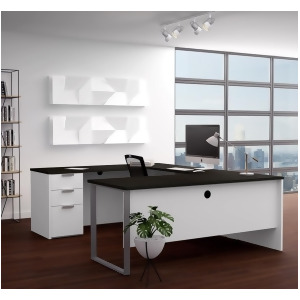 Bestar Pro-Concept Plus U-Desk in White Deep Grey - All