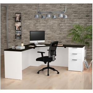 Bestar Pro-Concept Plus Corner Desk in White Deep Grey - All