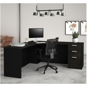 Bestar Pro-Concept Plus Corner Desk in Deep Grey Black - All