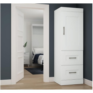 Bestar Edge 2-Drawer Storage Unit w/Door in White - All