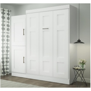 Bestar Edge Wall Bed w/2-Door Storage Unit in White - All