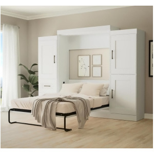 Bestar Edge Wall Bed w/Two 25 Inch Storage Units in White - All