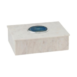 Dimond Home Antilles Box In White Marble And Blue Agate - All