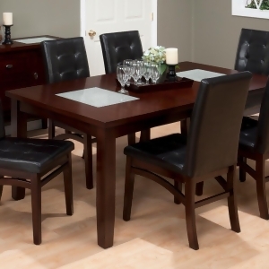 Jofran 863-72 Chadwick Rectangle Extension Dining Table w/ 2 Crackled Glass Inse - All