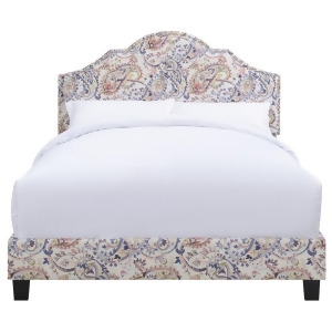 Pulaski All-in-One Shaped Fully Upholstered Paisley Queen Bed w/Nail Head Trim i - All