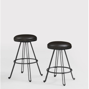 American Woodcrafters Tarlton Backless Barstool in Dark Gray - All