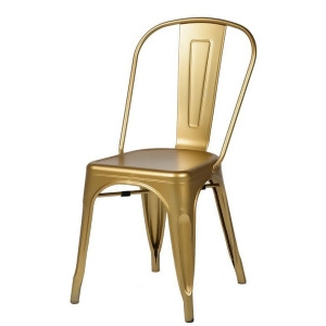 Csp Oscar Steel Powder Coated Stackable Armless Chair in Gold - All