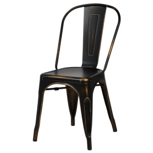 Csp Oscar Steel Powder Coated Stackable Armless Chair in Antique Black - All