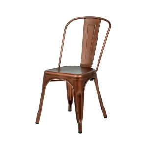 Csp Oscar Steel Powder Coated Stackable Armless Chair in Brushed Rose Gold - All