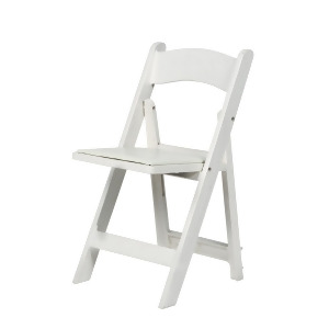 Csp 1000 lb. Max White Resin Folding Chair - All