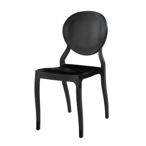 Csp Emma Resin Polypropylene Stackable Event Chair in Black - All