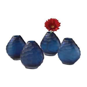Dimond Home Cut Pebble Vases In Blue Set of 4 - All