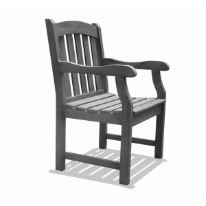 Vifah Renaissance V1295 Outdoor Hand-Scraped Wood Garden Arm Chair - All
