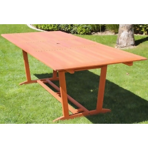 Vifah Malibu V232 Outdoor Wood Rectangular Extention Table w/Foldable Butterfly - All