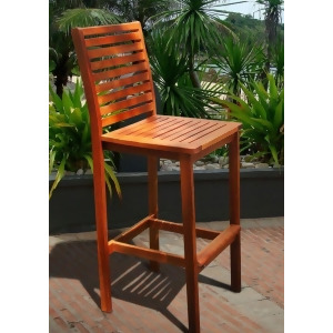 Vifah Malibu Outdoor Natural Wood Bar Chair - All