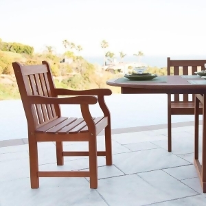 Vifah Malibu V209 Outdoor Natural Wood Garden Arm Chair - All