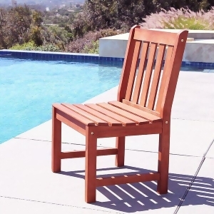 Vifah Malibu V1636 Outdoor Natural Wood Garden Armless Chair - All