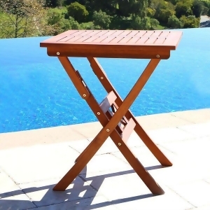 Vifah Malibu V03 Outdoor Natural Wood Folding Bistro Table - All