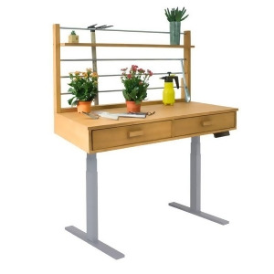 Vifah Sit to Stand Adjustable Height Potting Bench w/Sand-Splashed Finish Grey - All