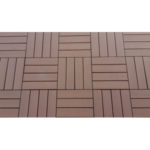Vifah 12 x 12 Wood-Plastic Composite Interlocking Decking Tile in Cedar Set of - All