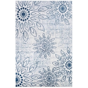 Couristan Calinda Summer Bliss Steel Blue-Ivory Area Rug - All