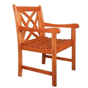 Vifah Malibu V1495 Outdoor Natural Wood Garden Arm Chair - All